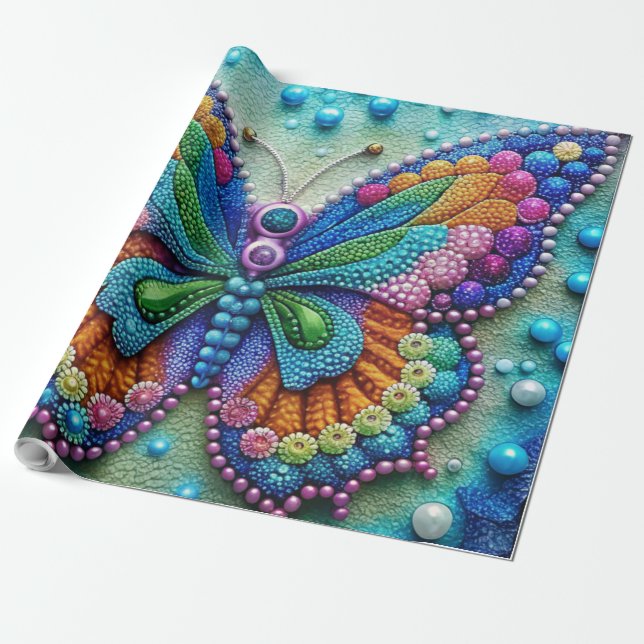 Leichte Butterfly 5D Diamond Painting Kit DIY Art Geschenkpapier (Ungerollt)