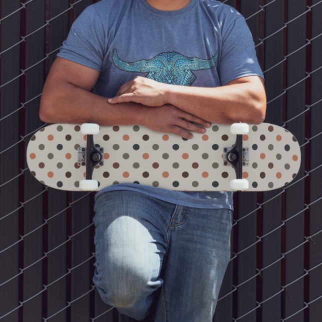 Leichte Erde Ton Wald Polka Punkte Design Skateboard (Außenbereich 3)