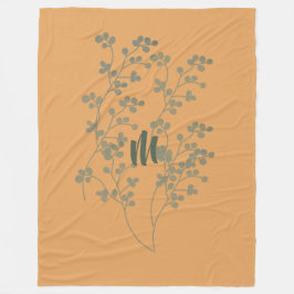 Leichte Foliage Blätter Monogram Fleece Blanket