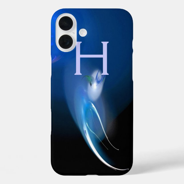 LEICHTE GEBURT IN BLAUEM MONOGRAMM Case-Mate iPhone HÜLLE (Rückseite)