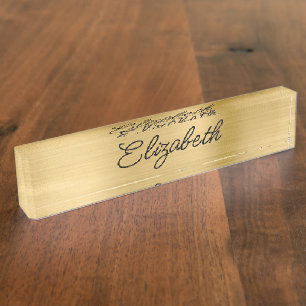 Leichte Goldfolie stilvolle Monoline-Schrift Namensplakette