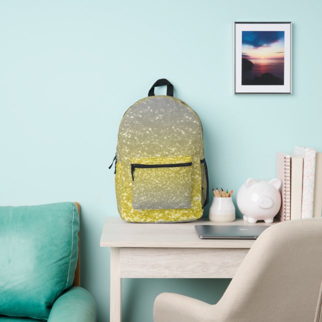 Leichte goldgraue Omelette Imitate funkeln Bedruckter Rucksack (InSitu)