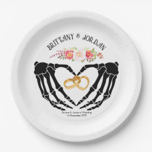 Leichte Gothic Skelett Hände Hochzeit Pappteller