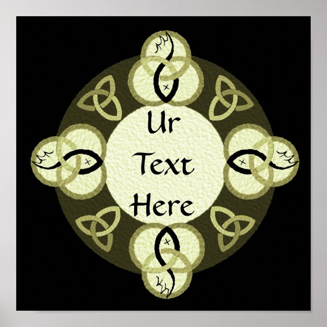 Leichte graue Dreifaltigkeit und Schwarze Fische M Poster (Vorne)