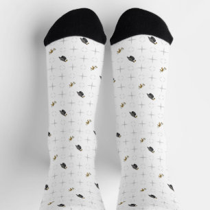 Leichte Gray Graduation Caps und Diploma Pattern S Socken