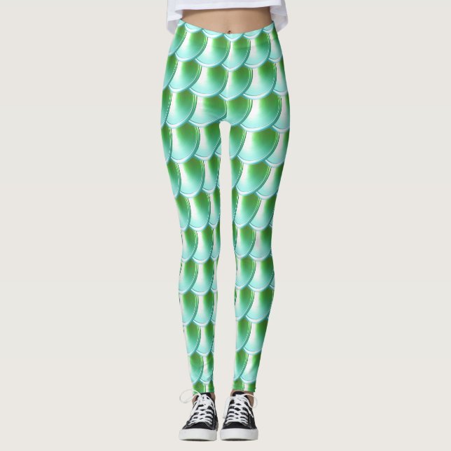 Leichte grüne Drachenskala Cosplay-Leggings Leggings (Vorderseite)