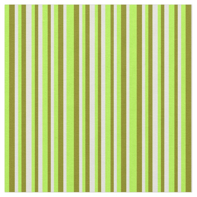 Leichte grüne, grüne und beigefarbene Linien Stoff (Nahaufnahme)