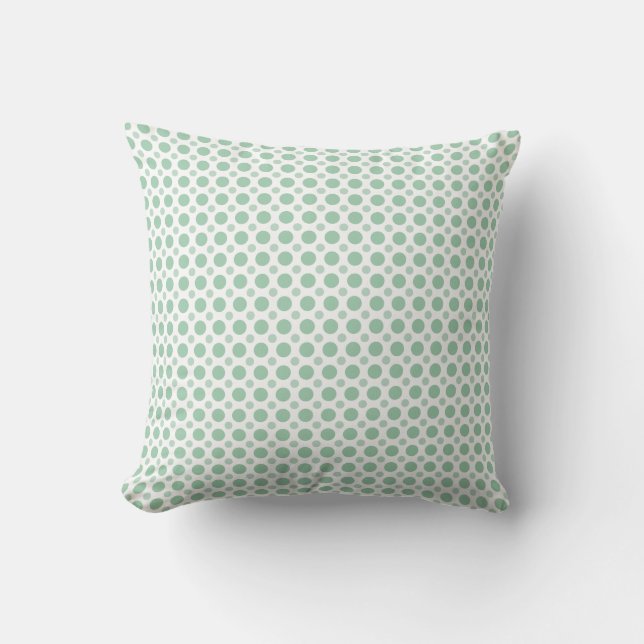 Leichte grüne Polka Dot Seafoam Aquamarine Küste Kissen (Vorderseite)