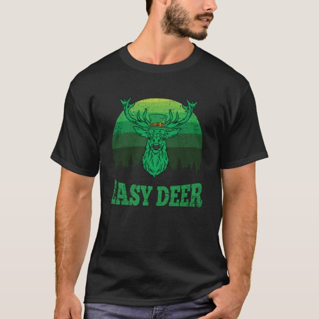 Leichte Hirschjagd St Patricks Day Retro Irische J T-Shirt (Vorderseite)