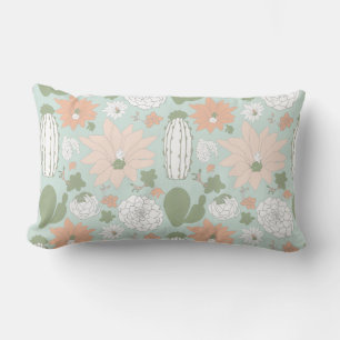 Leichte Kakteen Peach Green Succules Floral Lendenkissen