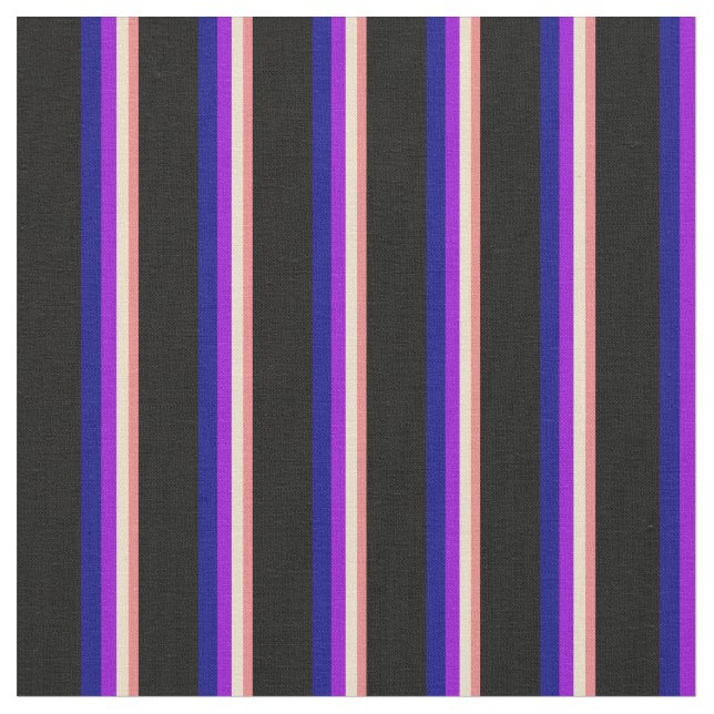 Leichte Korallen, Tan, dunkle Violette, blaue und  Stoff (Nahaufnahme)