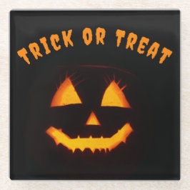 Leichte Kürbislaterne Glasuntersetzer