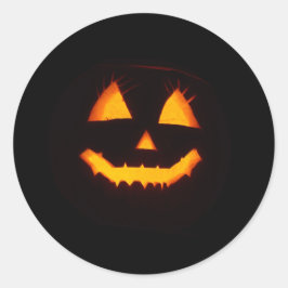 Leichte Kürbislaterne Runder Aufkleber