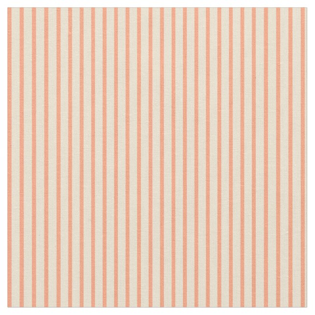 Leichte Lachs und beige farbige Lines Stoff (Nahaufnahme)