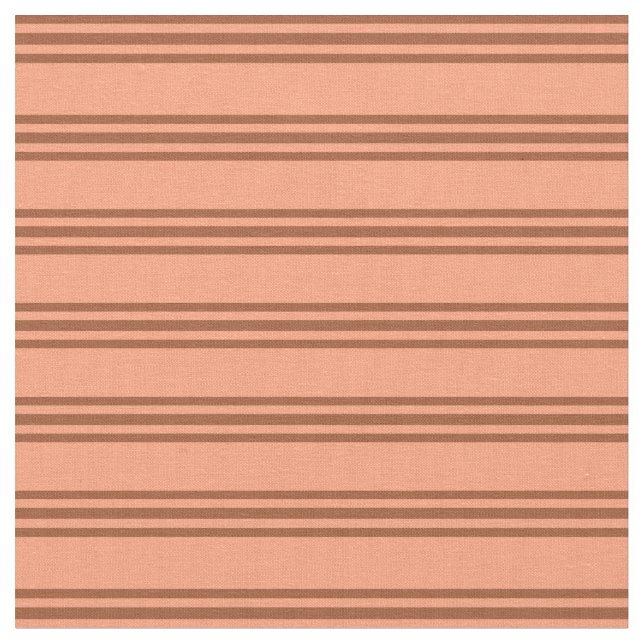 Leichte Lachs und siennenfarbene Lines Stoff (Nahaufnahme)