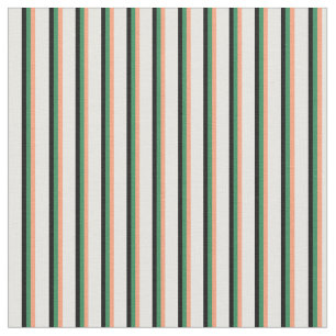 Leichte Lachse, Sea Green, Black & Minze Cream Lin Stoff