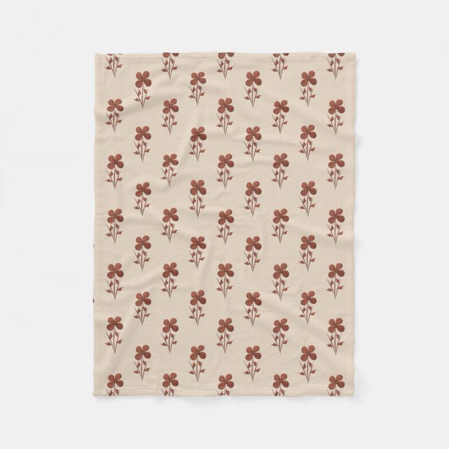 Leichte Leinen aussehen florales Muster Fleece Bla (Vorderseite)