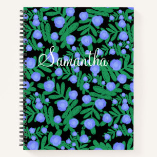 Leichte Lila Blume mit Blumenmuster und Pflanze mi Notizbuch