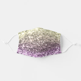 Leichte Lila Gold Glitzer Mermaid Textur Funkelnd Mund-Nasen-Maske Aus Stoff