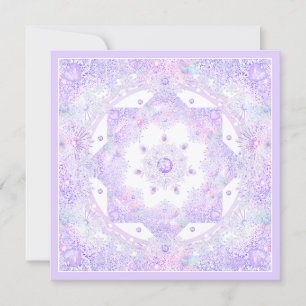 leichte lila Schneeflocke & glitzerndes Herz Einladung