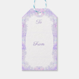 leichte lila Schneeflocke & glitzerndes Herz Geschenkanhänger