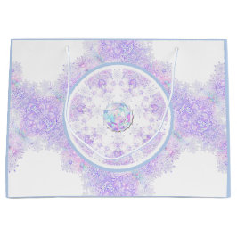 leichte lila Schneeflocke & glitzerndes Herz Große Geschenktüte