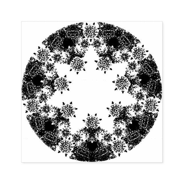 leichte lila Schneeflocke & glitzerndes Herz Gummistempel (Prägung)