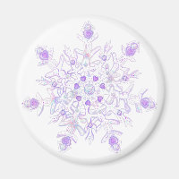 leichte lila Schneeflocke & glitzerndes Herz