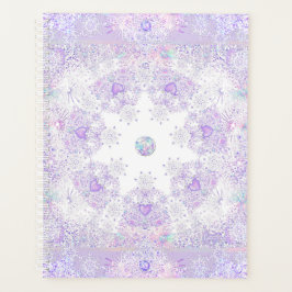 leichte lila Schneeflocke & glitzerndes Herz Planer