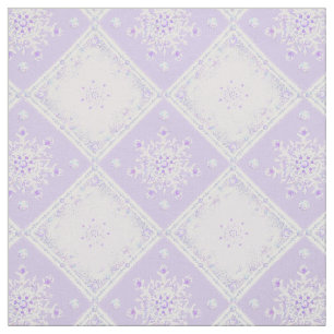 leichte lila Schneeflocke & glitzerndes Herz Stoff