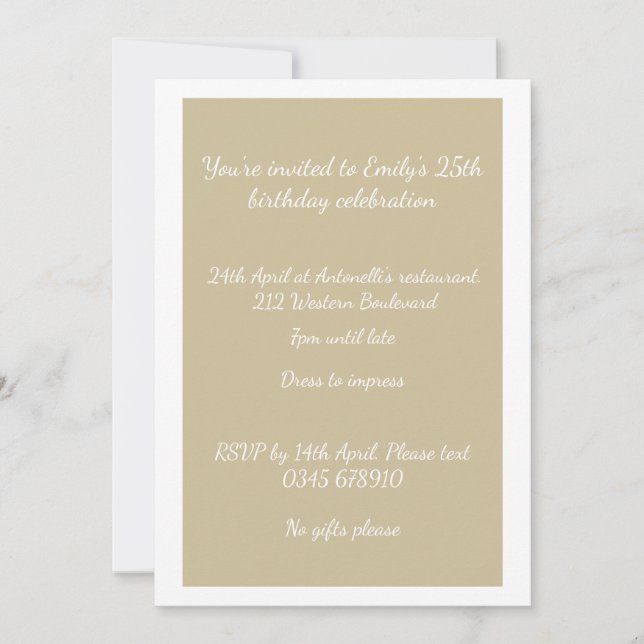 Leichte mochale Foto personalisierbare Einladung (Vorderseite)