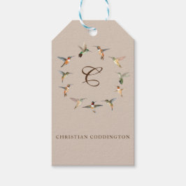 Leichte Monogram Hummingbird Geschenkanhänger