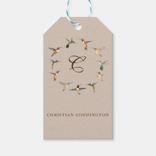 Leichte Monogramm Hummingbird Geschenkanhänger