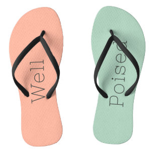 Leichte Pastelle Weiche Pfirsich & Dschungelnebel  Flip Flops