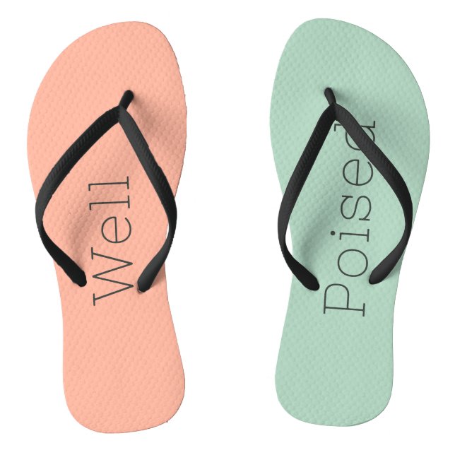 Leichte Pastelle Weiche Pfirsich & Dschungelnebel  Flip Flops (Fußbett)