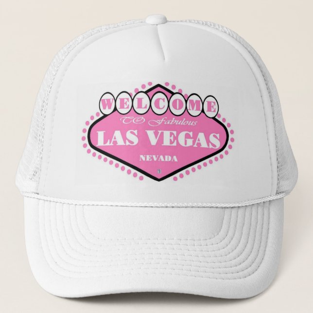 LEICHTE PINK Las Vegas-Unterschrift Truckerkappe (Vorderseite)