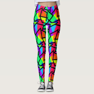 Leichte Retro Style Geometric 80er Memphis Design Leggings