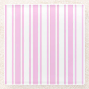 Leichte, rosa und weiße Streifen aus Süßigkeiten Glasuntersetzer