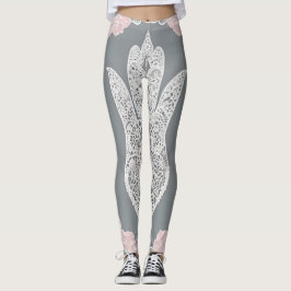 Leichte Rose auf der Lace AI Art Leggings