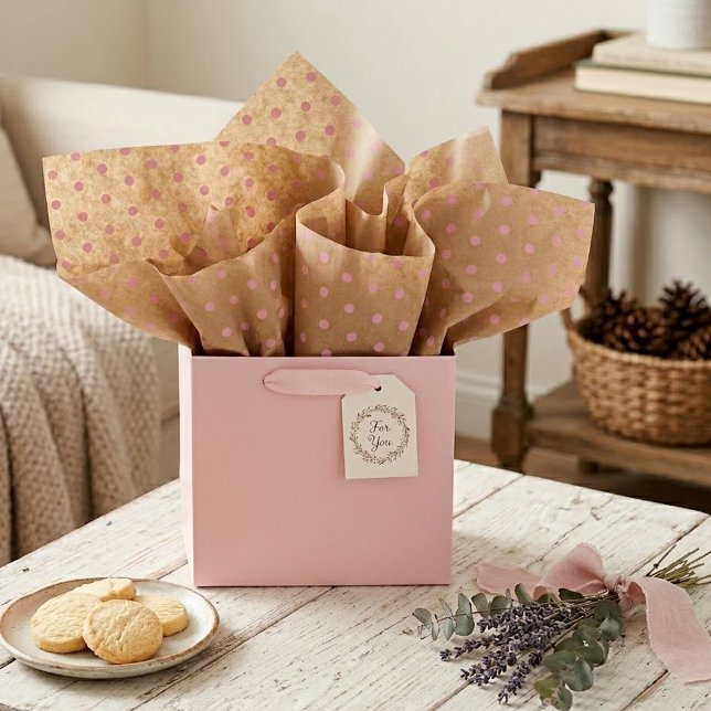 Leichte Sommerrosa Punkte auf Imitaten Rustikale b Seidenpapier (Von Creator hochgeladen)