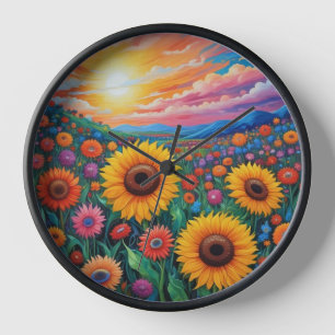 Leichte Sonnenblumen Uhr
