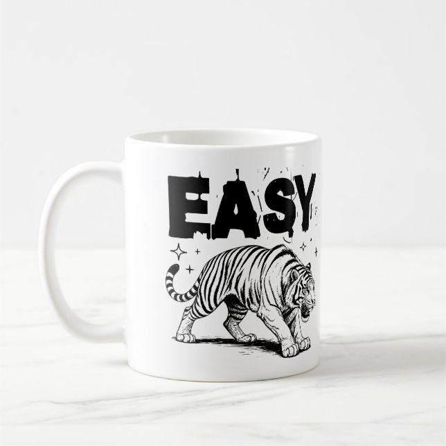 Leichte Tiger Retro Wilde Tierfreunde Kaffeetasse (Links)