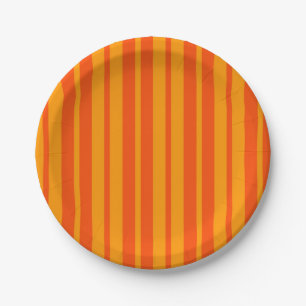 Leichte und dunkle Orange Stilelemente Design Pappteller