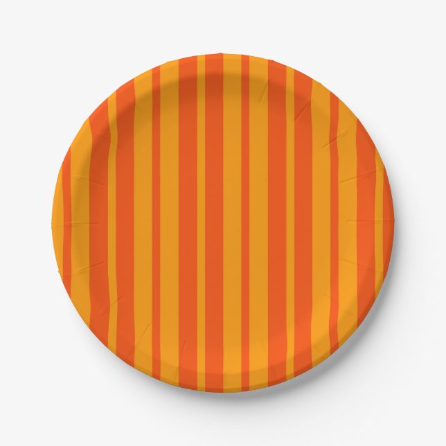 Leichte und dunkle Orange Stilelemente Design Pappteller (Vorderseite)