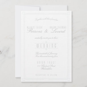Leichte und einfache Art Déco Hochzeit Einladung