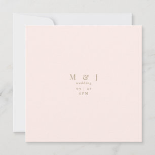 Leichte und einfache Hochzeit am modernen Blush Sq Einladung
