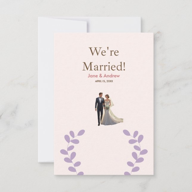 Leichte und komfortable Einladung zur Hochzeit, ge (Vorderseite)