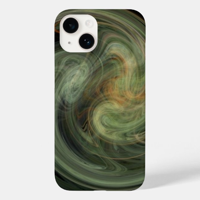 LEICHTE VORTEX / Orangengraue Abstrakte Fraktal-Wa Case-Mate iPhone Hülle (Rückseite)