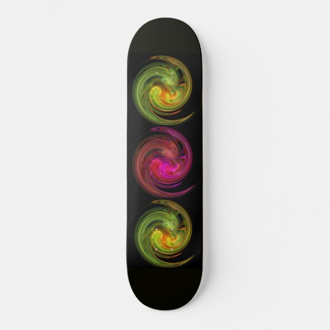 LEICHTE VORTEX, schwarz, rosa, gelb, orange Skateboard (Vorderseite)