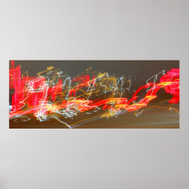 Leichte Wege aus dem Verkehr auf einer Straße Poster